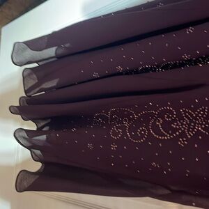 Burgundy, tea length dress in size 22.